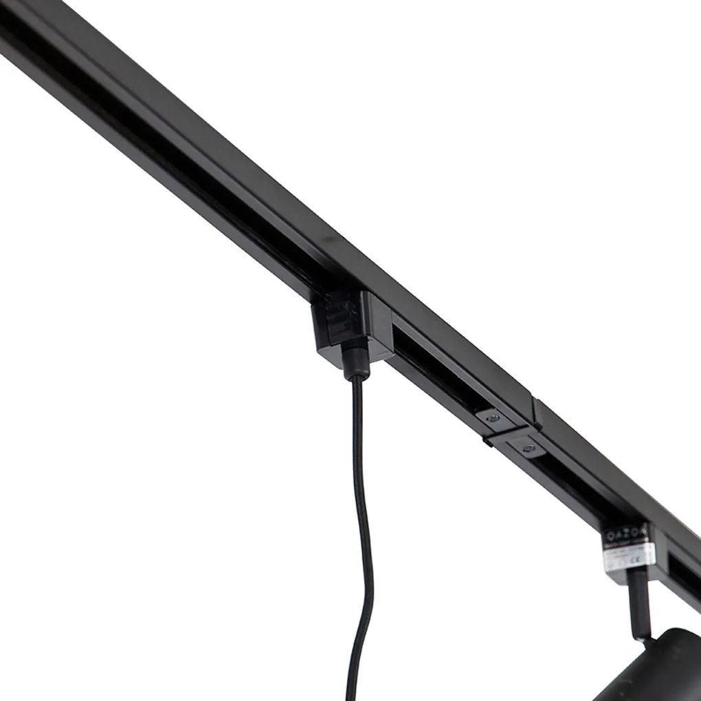 Nowoczesny system szynowy z 3 reflektorami i 3 lampami wiszącymi czarny 1-fazowy - Iconic Cavalux Jeana