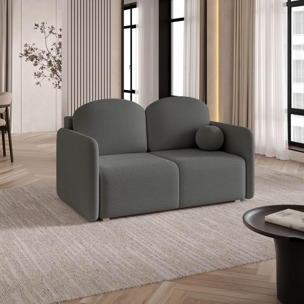 Masseno Sofa SUVI II z funkcją spania i pojemnikiem na pościel, Rozkładana sofa - Szary, QUELLE 92