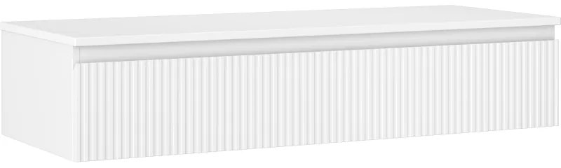 Mexen Rivel szafka łazienkowa podumywalkowa 120 cm z blatem, 1 szuflada, ryflowana , biała mat - 91A20-12023-1-BFC01