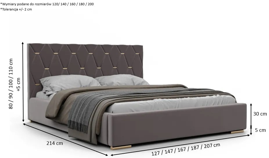 Łóżko sypialniane WENUS II SLIM - 120x200
