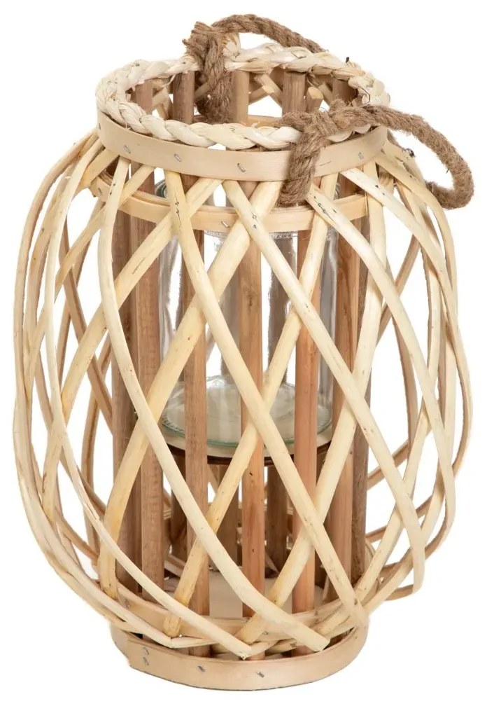 Lampion LAGGE pleciony naturalny 30 cm HOMLA