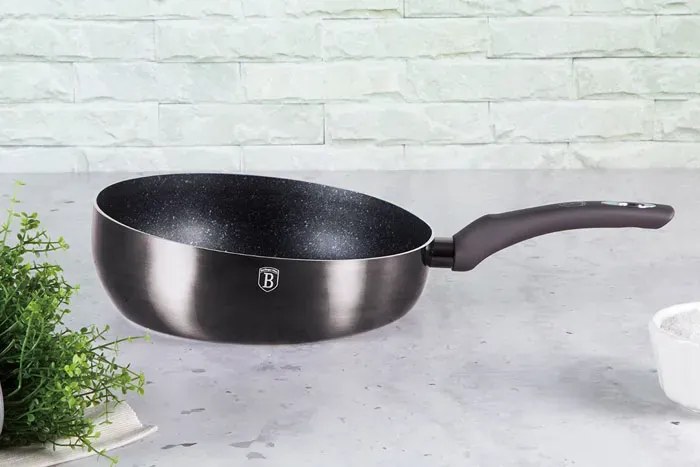 Aluminiowy grafitowy wok na indukcję 26cm T8-G29