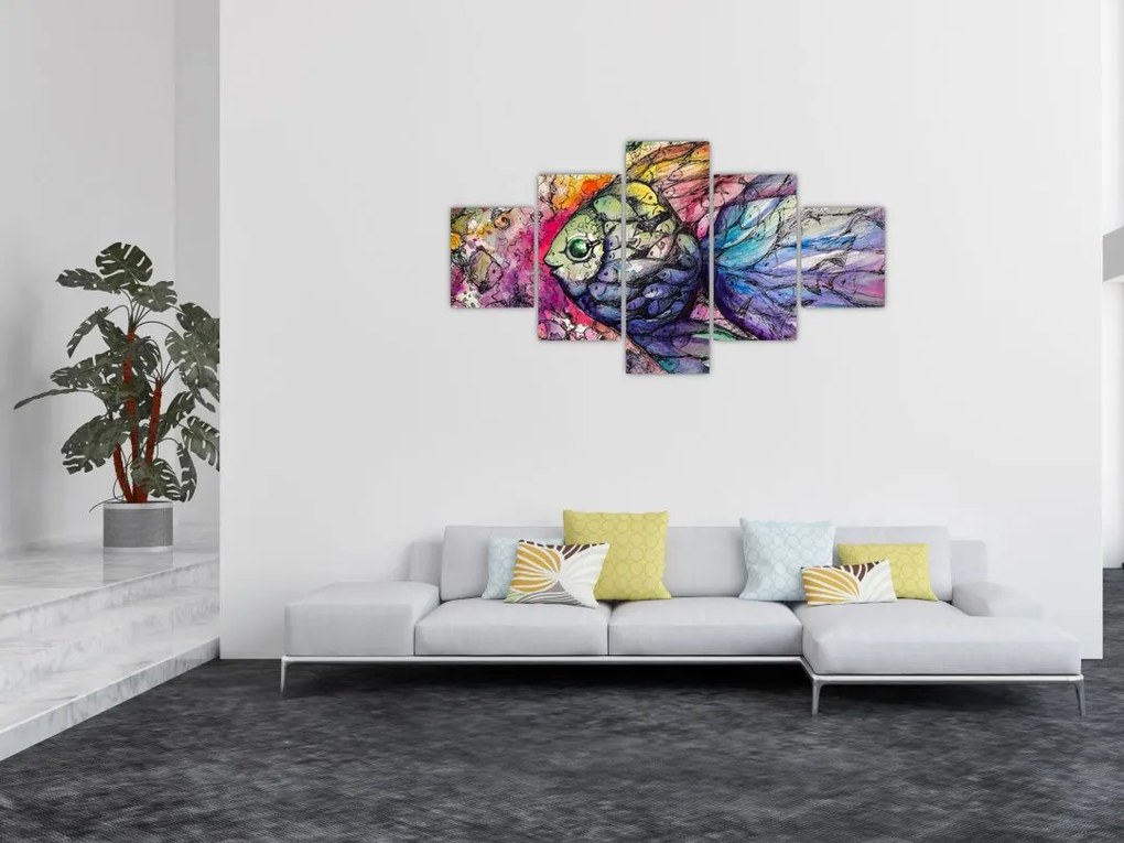 Obraz - Kolorowa rybka (125x70 cm)
