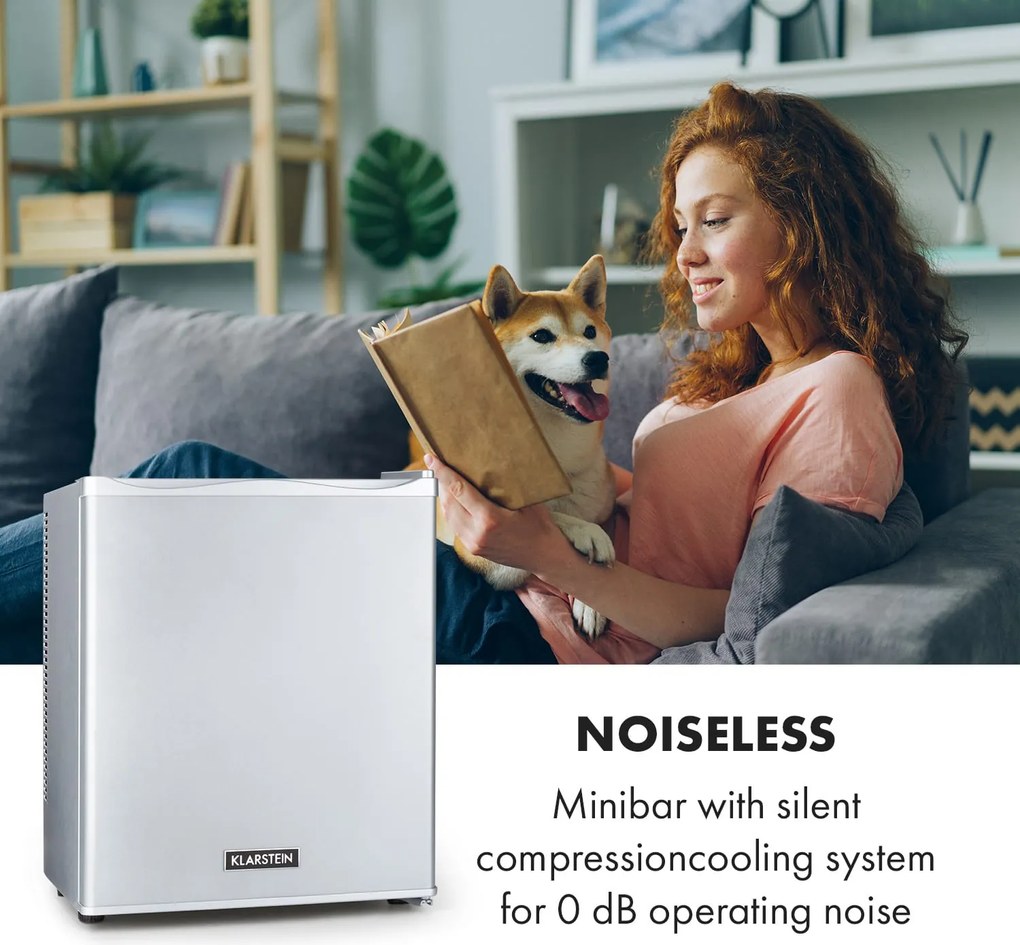 Klarstein Happy Hour 47.5cm 23L Mini Lodówka na Napoje Srebrny
