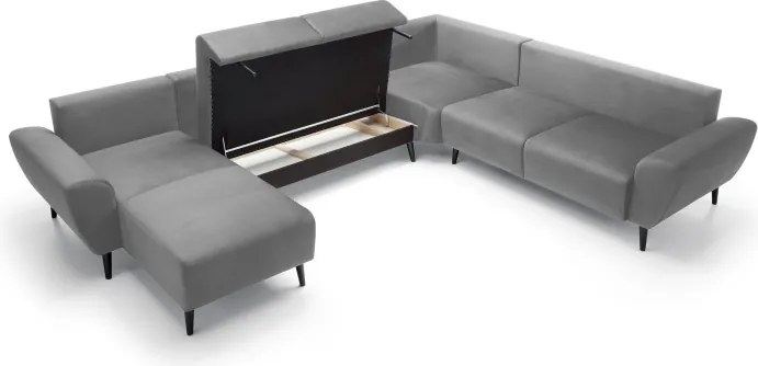 Narożnik BOSCO XL zestaw z elektryczną funkcją regulacji tkanina Monolith 85 Popielaty WERSAL