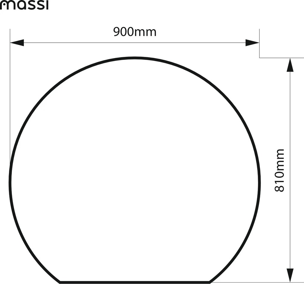 Lustro półokrągłe oszlifowane z podświetleniem MOON Orbit LED | Różne rozmiary | Różne kolory : Kolor tafli szkła - Srebrny, Rozmiar - 90 x 81 cm