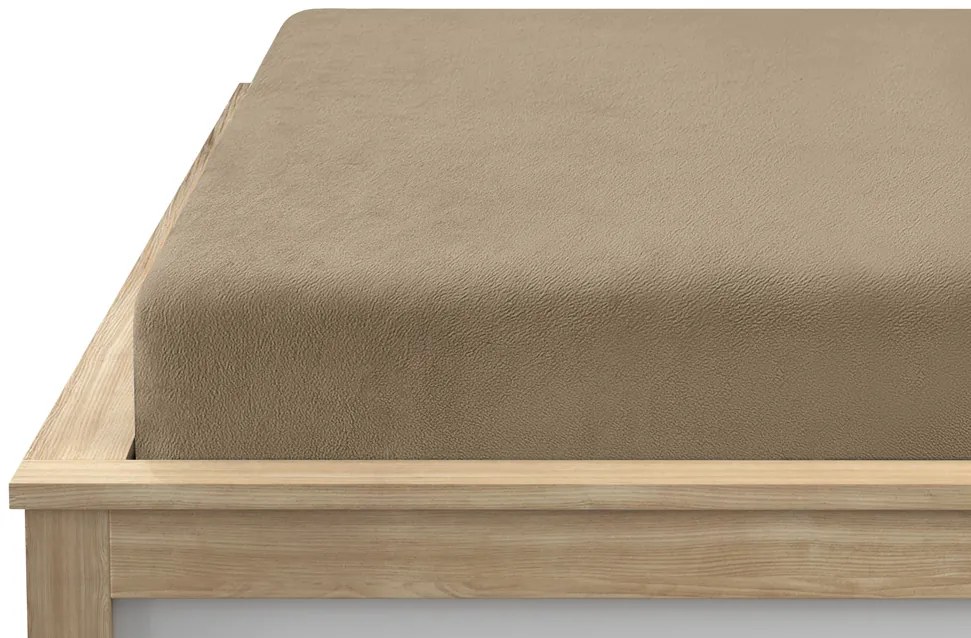 PrzytulneMieszkanie.pl Prześcieradło z mikropluszu SOFT 90x200 cm brązowe