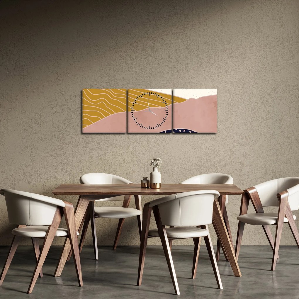 Obraz - Wschód słońca (z zegarem) (90x30 cm)