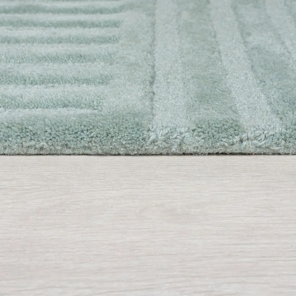 Turkusowy dywan wełniany Flair Rugs Zen Garden, 120x170 cm