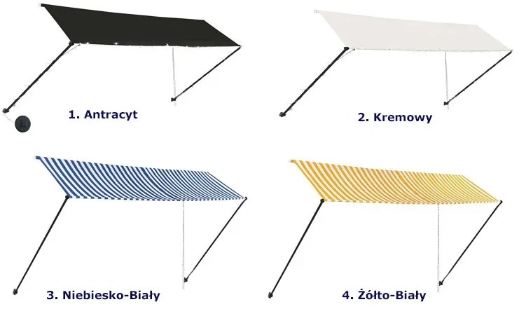 Markiza balkonowa z oświetleniem LED antracyt G2-D92