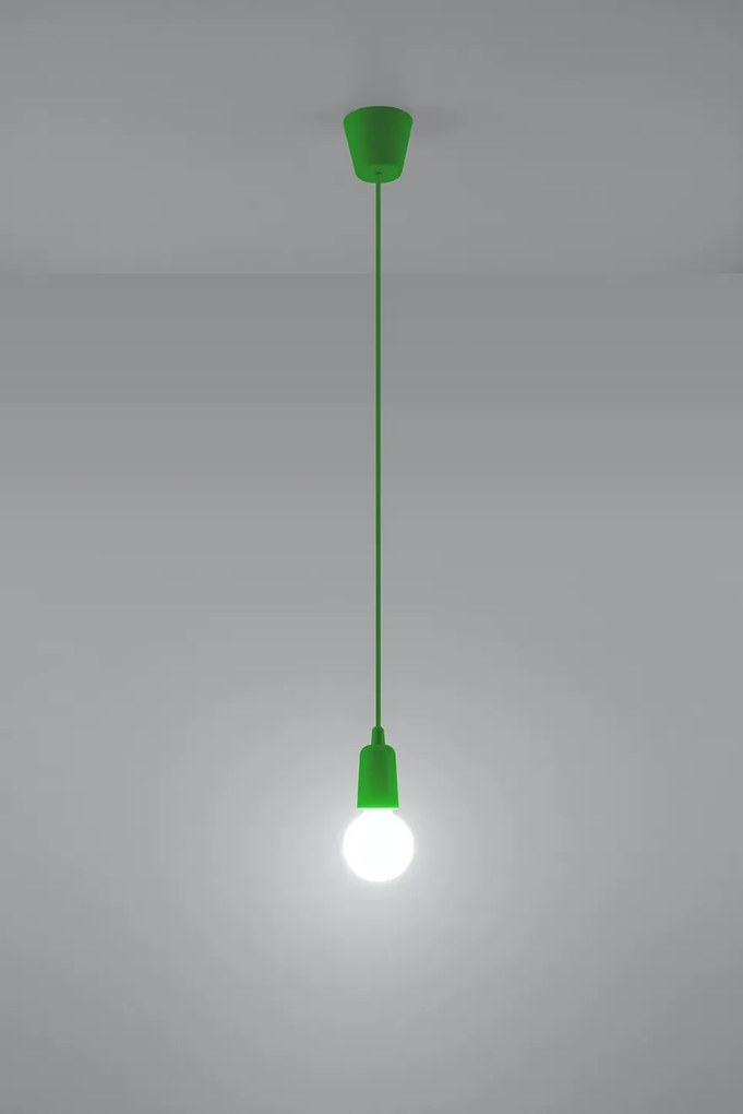 Zielona loftowa lampa wisząca na przewodzie - EX541-Elris