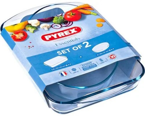 Zestaw szklanych naczyń żaroodpornych Pyrex, 2szt., 2,7 l + 2,2 l