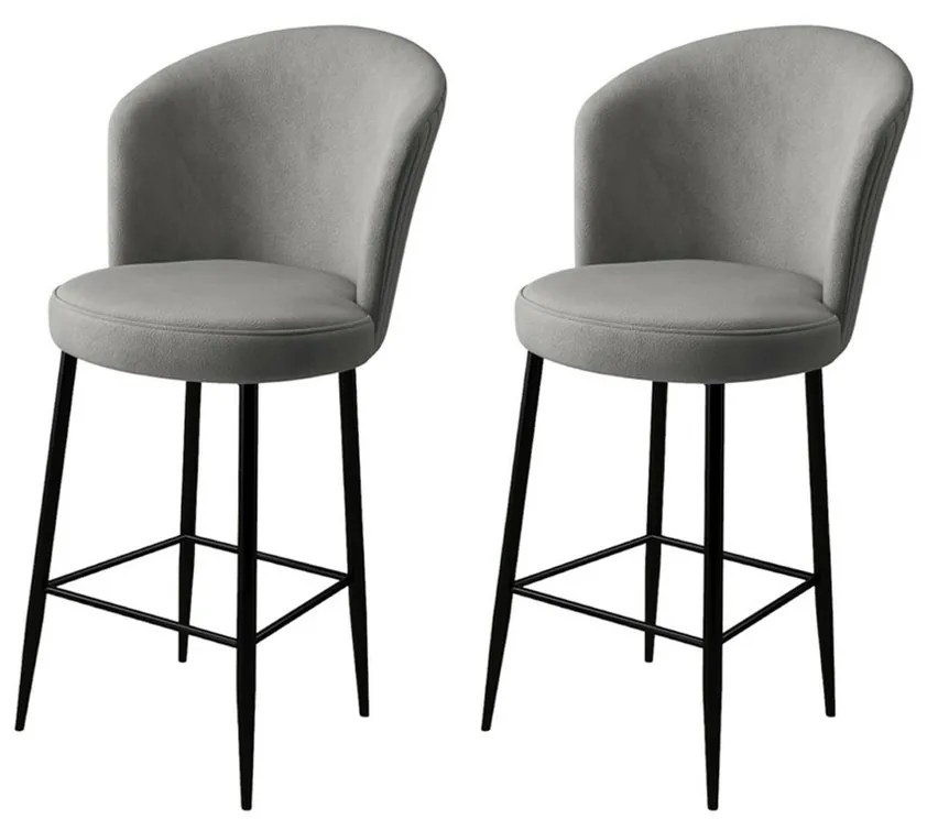 Zestaw krzeseł barowych Fora Grey and Black, 2 szt., 2 szt.