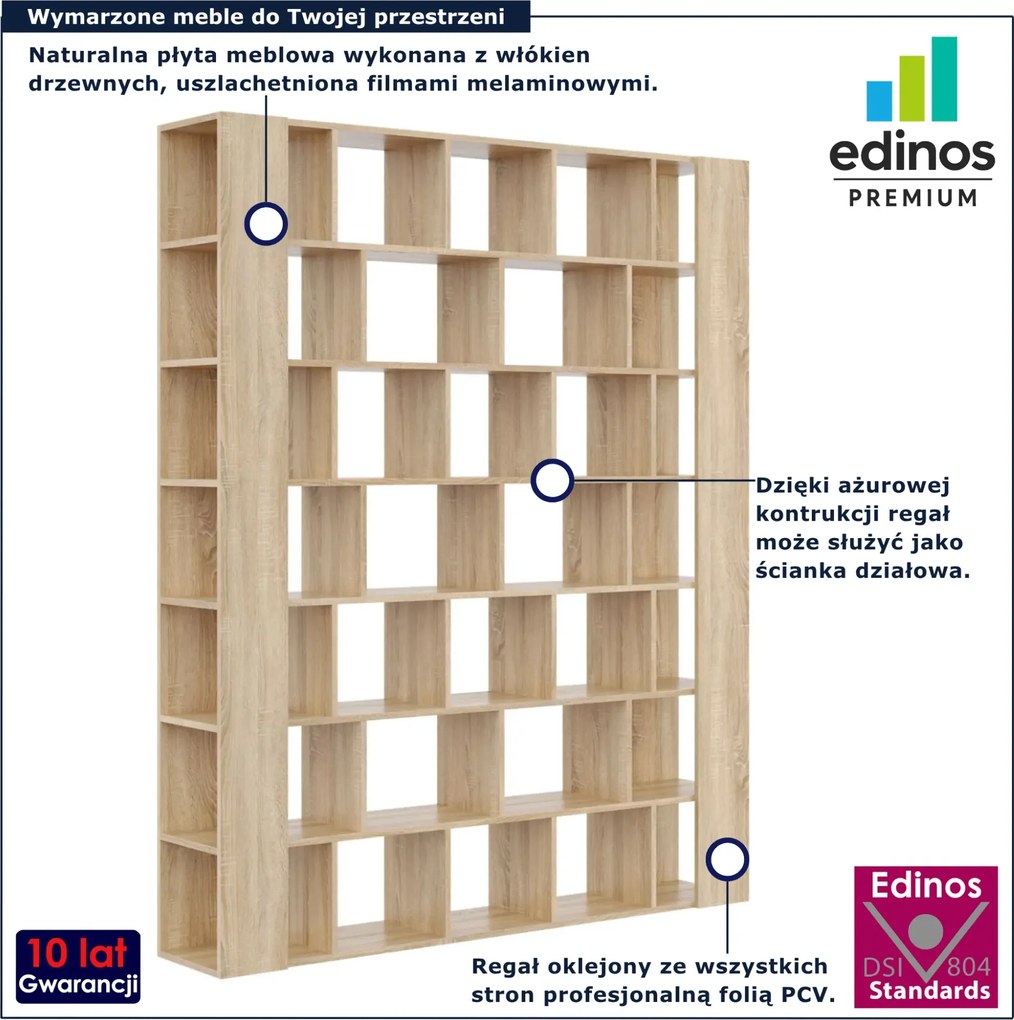 Wysoki regał biblioteczka na książki dąb sonoma S0-P33