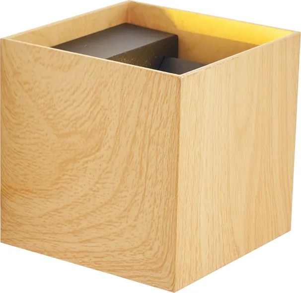 Skandynawski kinkiet zewnętrzny z nadrukiem drewna z LED IP54 - Edwin