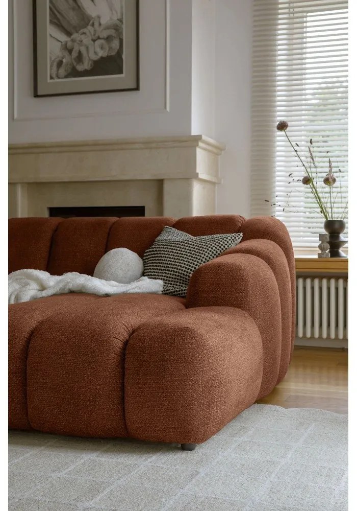 Narożnik (prawostronny/z szezlongiem) w kolorze terakoty Shell – Miuform