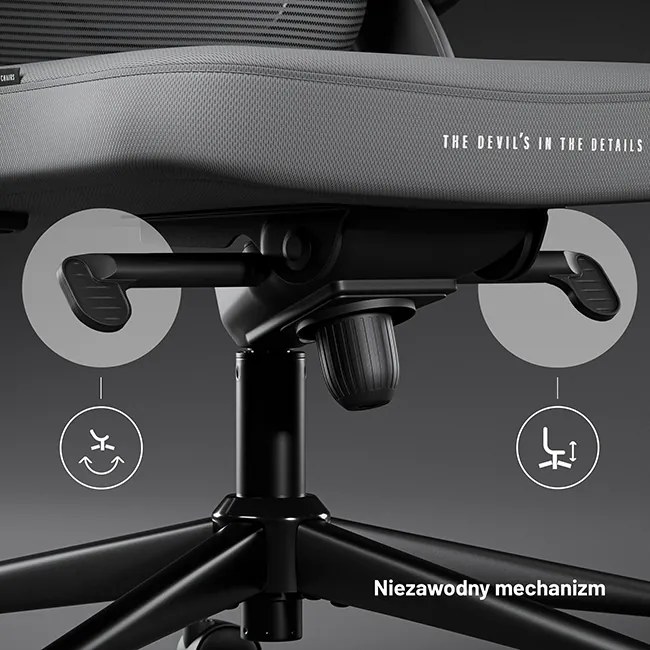 Ergonomiczny fotel do pracy w biurze Diablo V-Light szary