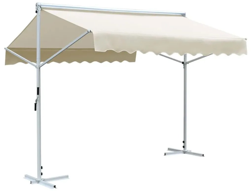 Kremowe rozkładane zadaszenie ogrodowe P8-Z09