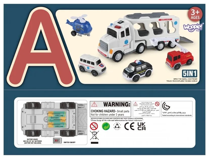 Woopie laweta drogowa zestaw 5 aut - ambulans
