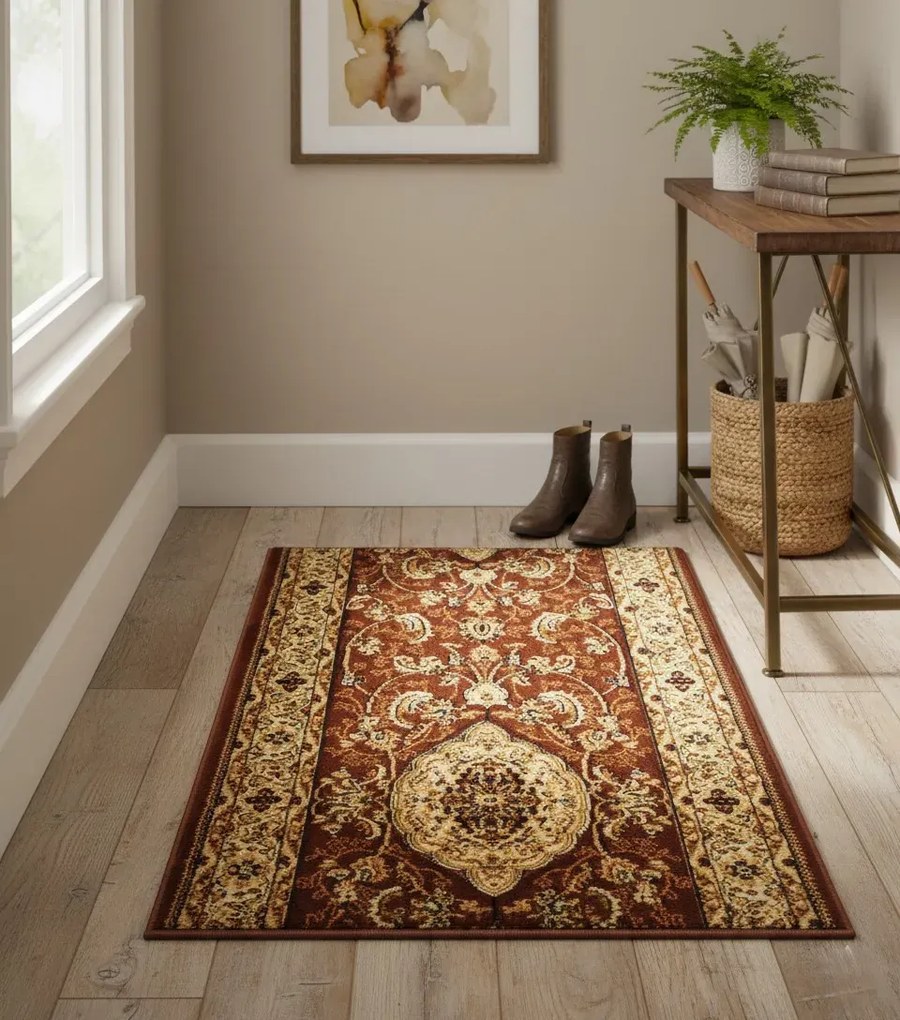 Brązowy elegancki chodnik dywanowy na metry B9-M54