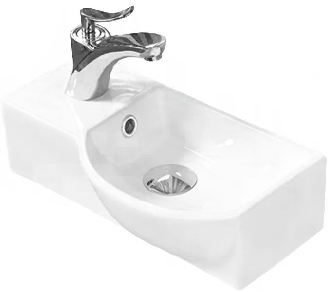 Mexen Hugo umywalka nablatowa prawa 40 x 22 cm, biała - 21254000R