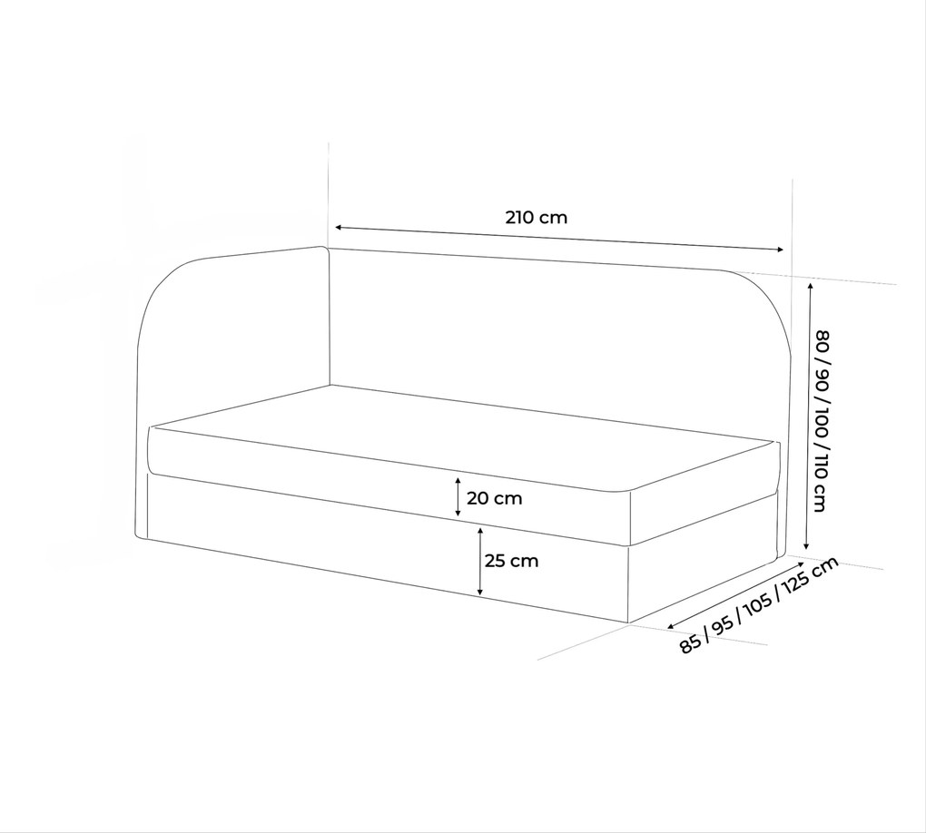 Łóżko dziecięco-młodzieżowe WIKI - 120x200