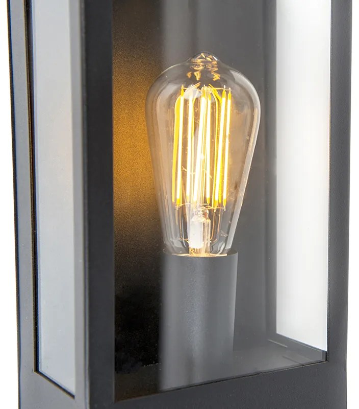 Lampa ścienna zewnętrzna czarna z czujnikiem zmierzchu - Rotterdam