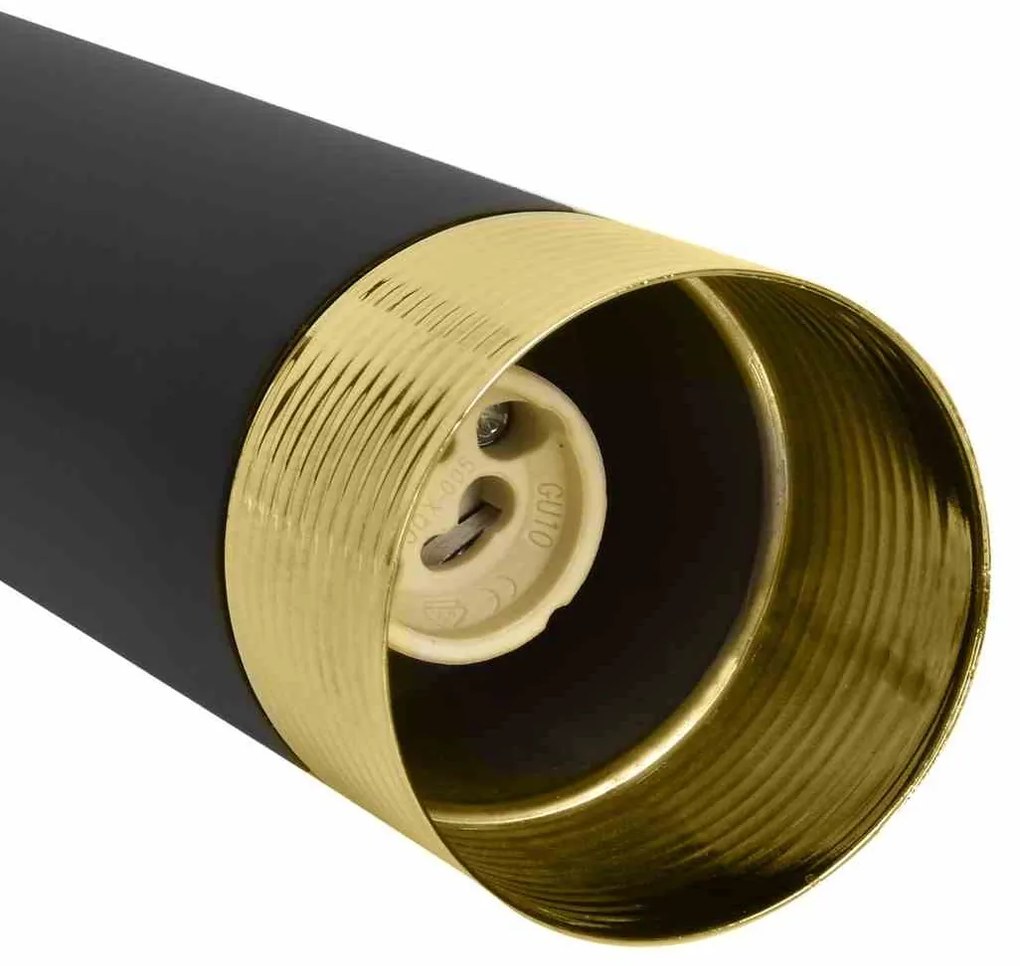 Lampa wisząca tuba, czarna/złota DANI BLACK/GOLD 3xGU10