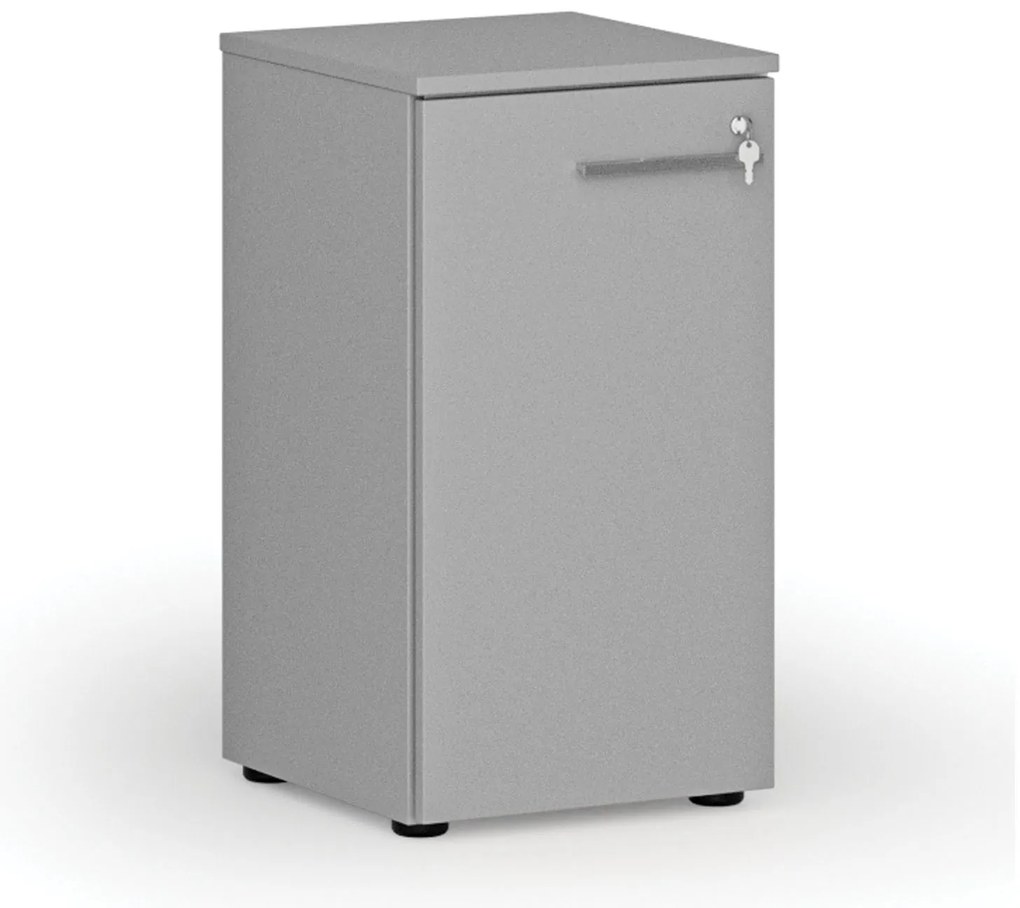 Szafa biurowa niska z drzwiami PRIMO GRAY, 400 x 420 x 740 mm, szary