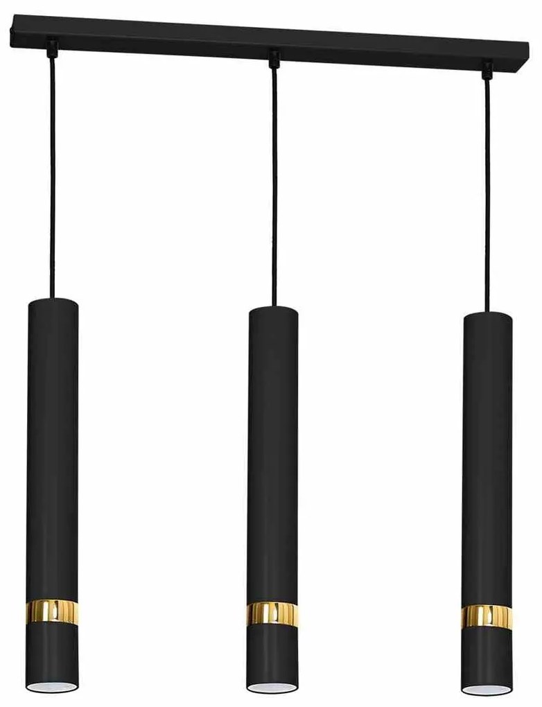 Lampa wisząca czarna, JOKER BLACK/GOLD 3xGU10