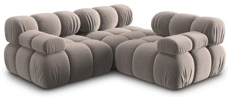 Jasnobrązowa aksamitna sofa modułowa 282 cm Bellis – Micadoni