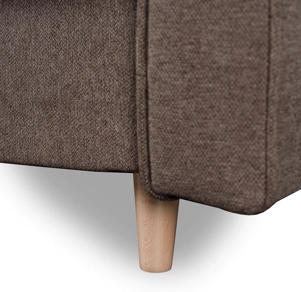 Sofa z Funkcją Spania MALTA Wersalka Rozkładana Dwuosobowa Brązowa Nowoczesna do Salonu