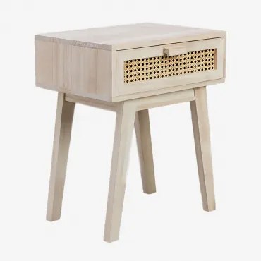 Szafka Nocna 45x30 Cm Z Szufladą Z Drewna Ralik Design Naturalna - Sklum