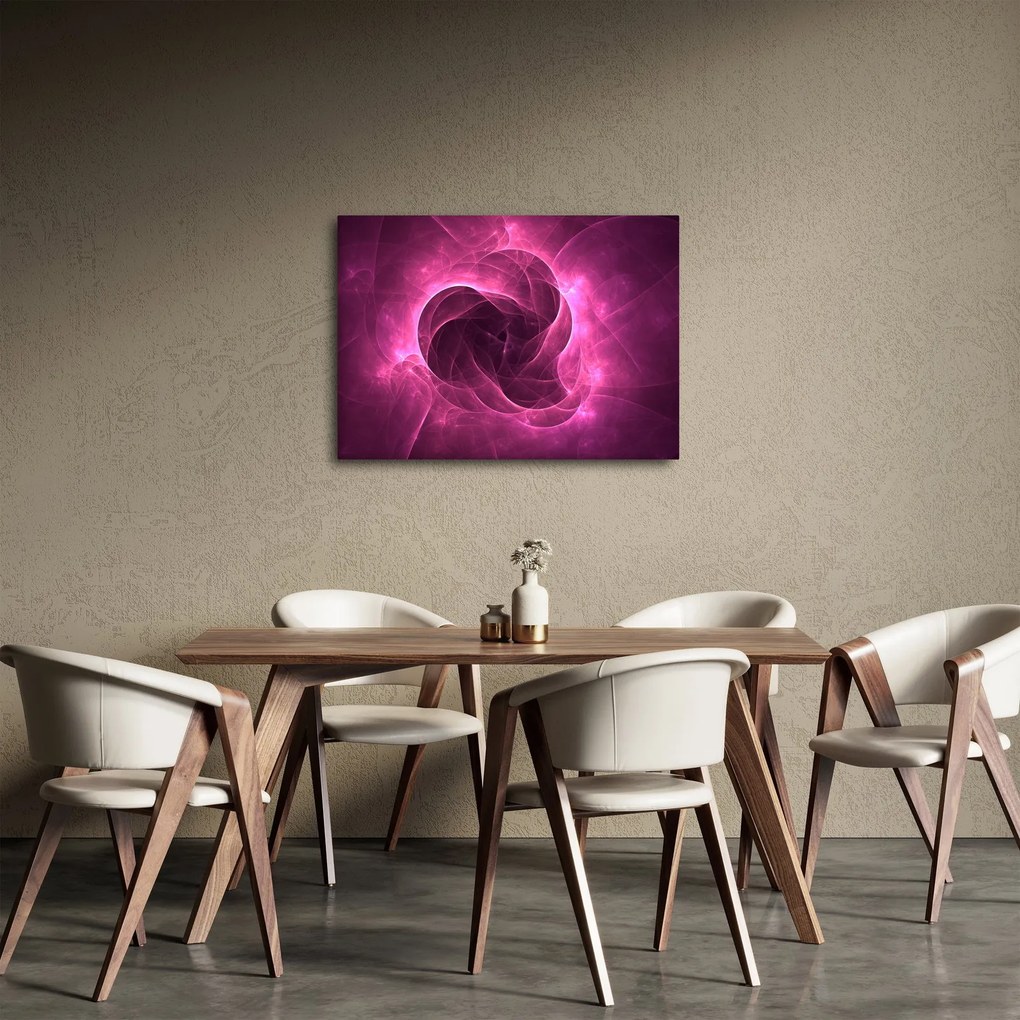 Obraz nowoczesnej różowej abstrakcji (70x50 cm)