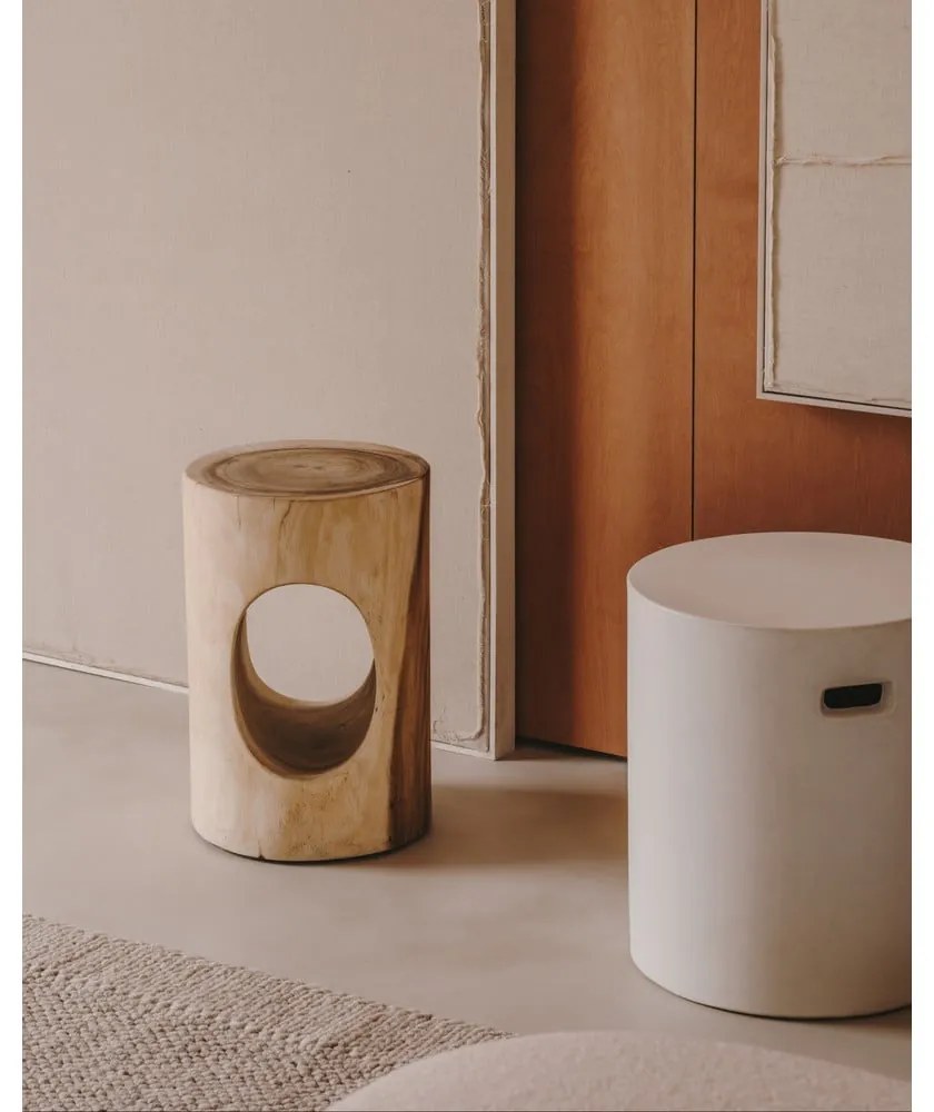 Okrągły stolik z litego drewna munggur ø 30 cm Halker – Kave Home