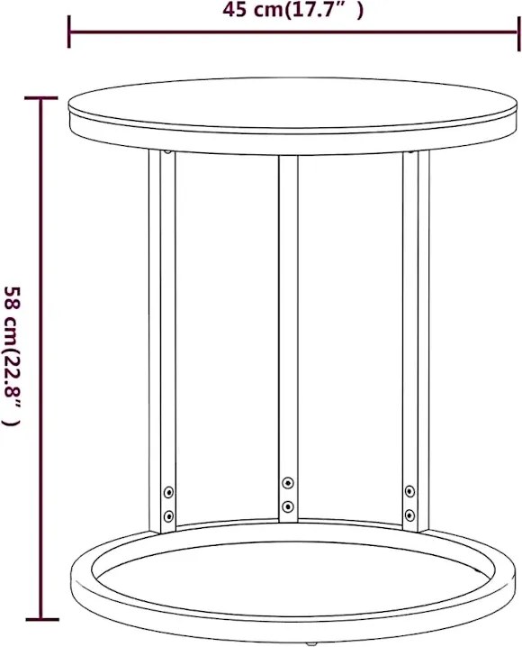 Nowoczesny stolik boczny z czarnym blatem A4-A29