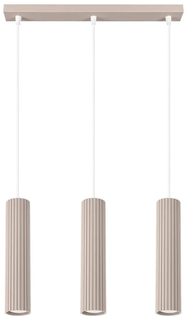 Loftowa potrójna lampa wisząca taupe W8-T29