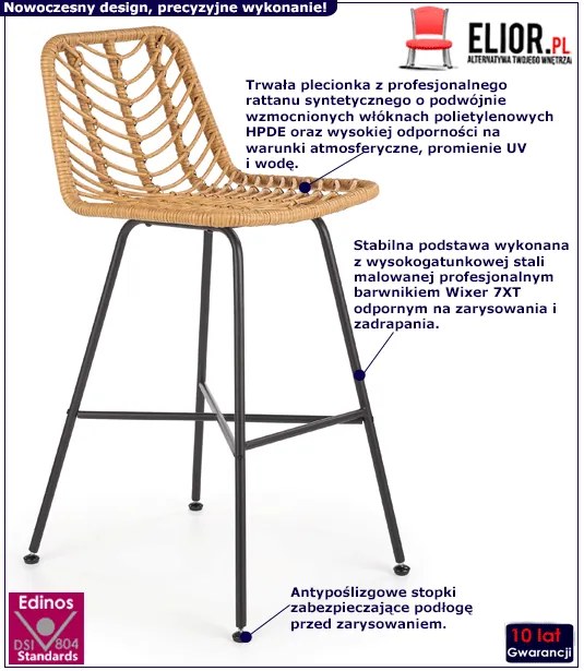 Nowoczesny hoker rattanowy - Hlif
