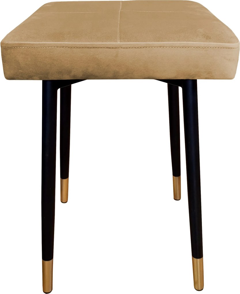 Taboret MAX tkanina Welur stelaż metalowy STOŁEK LOFT : Kolor nogi - Czano-złota stożek, Kolor tkaniny - VELVET - MG06, Typ tkaniny - Velvet