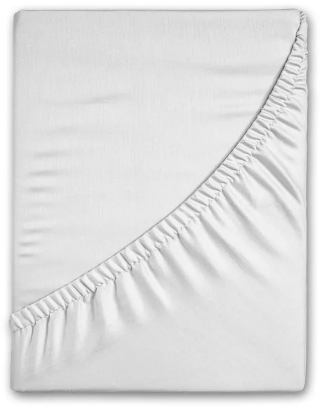 Białe flanelowe prześcieradło z gumką 140x200 cm – Good Morning