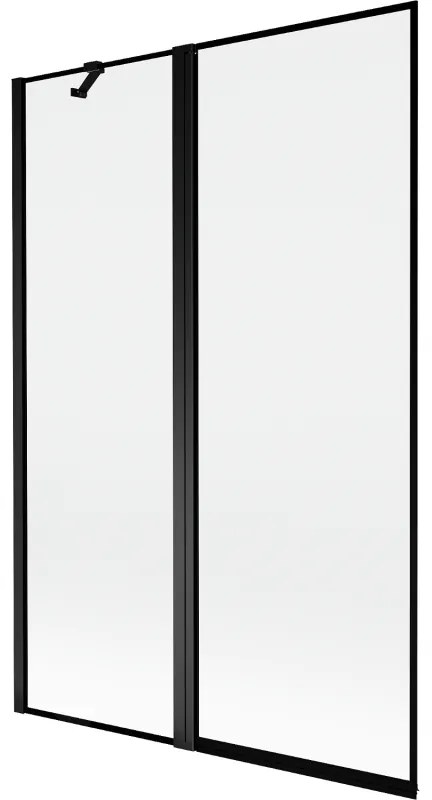 Mexen Mist parawan nawannowy 2-skrzydłowy lewy 120 x 150 cm, czarna ramka, czarny - 8A9-120-011-70-70-L