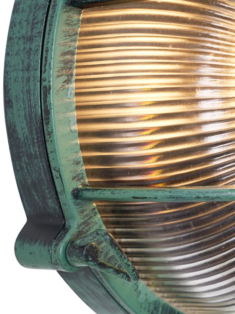 Zewnętrzna lampa ścienna zielona okrągła IP44 - Noutica