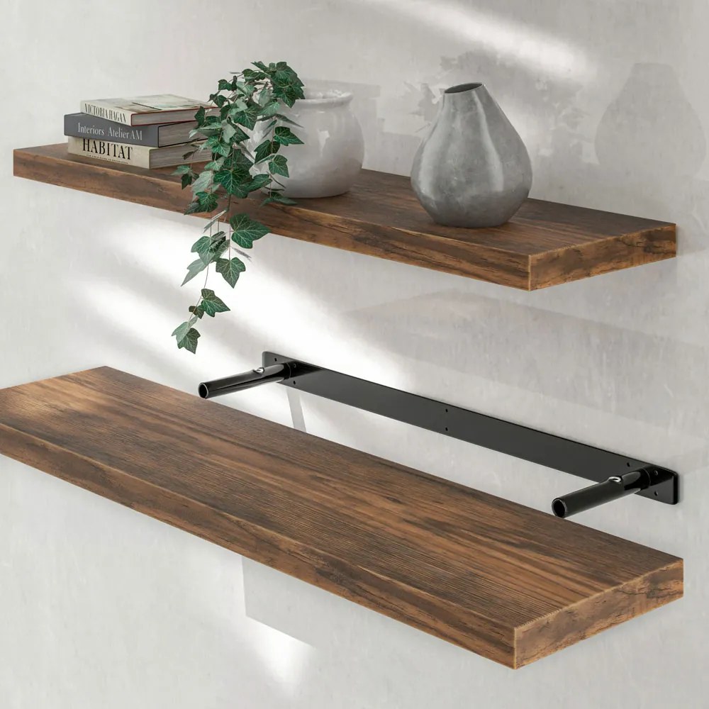 Półka ścienna FIGO + z konsolą, 90cm, ciemny dąb Casaria