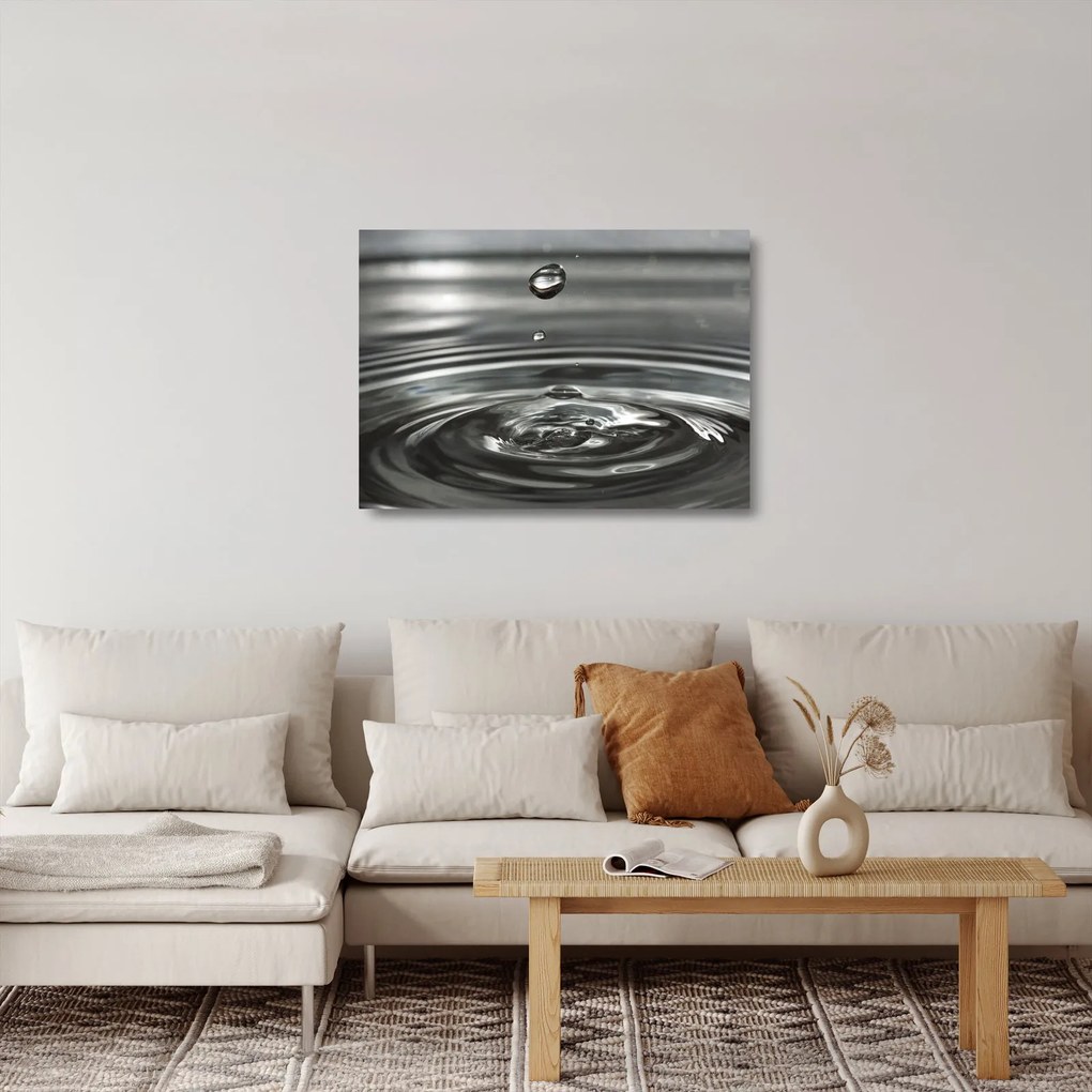 Obraz na szkle kropli wody (70x50 cm)