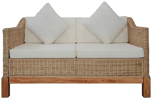 2-częściowy zestaw wypoczynkowy, sofa i fotel, naturalny rattan - Otma 3F