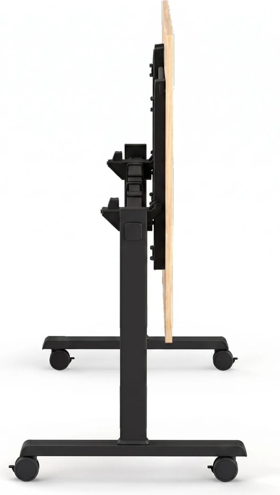 Mobilny stół MATCH, 180x80 cm, czarna podstawa, dąb naturalny