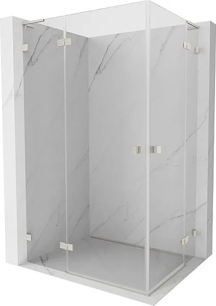 Mexen Lunar L Duo kabina prysznicowa uchylna lewa 110 x 75 cm, transparent, nikiel szczotkowany - 834L-110L-075P-97-00