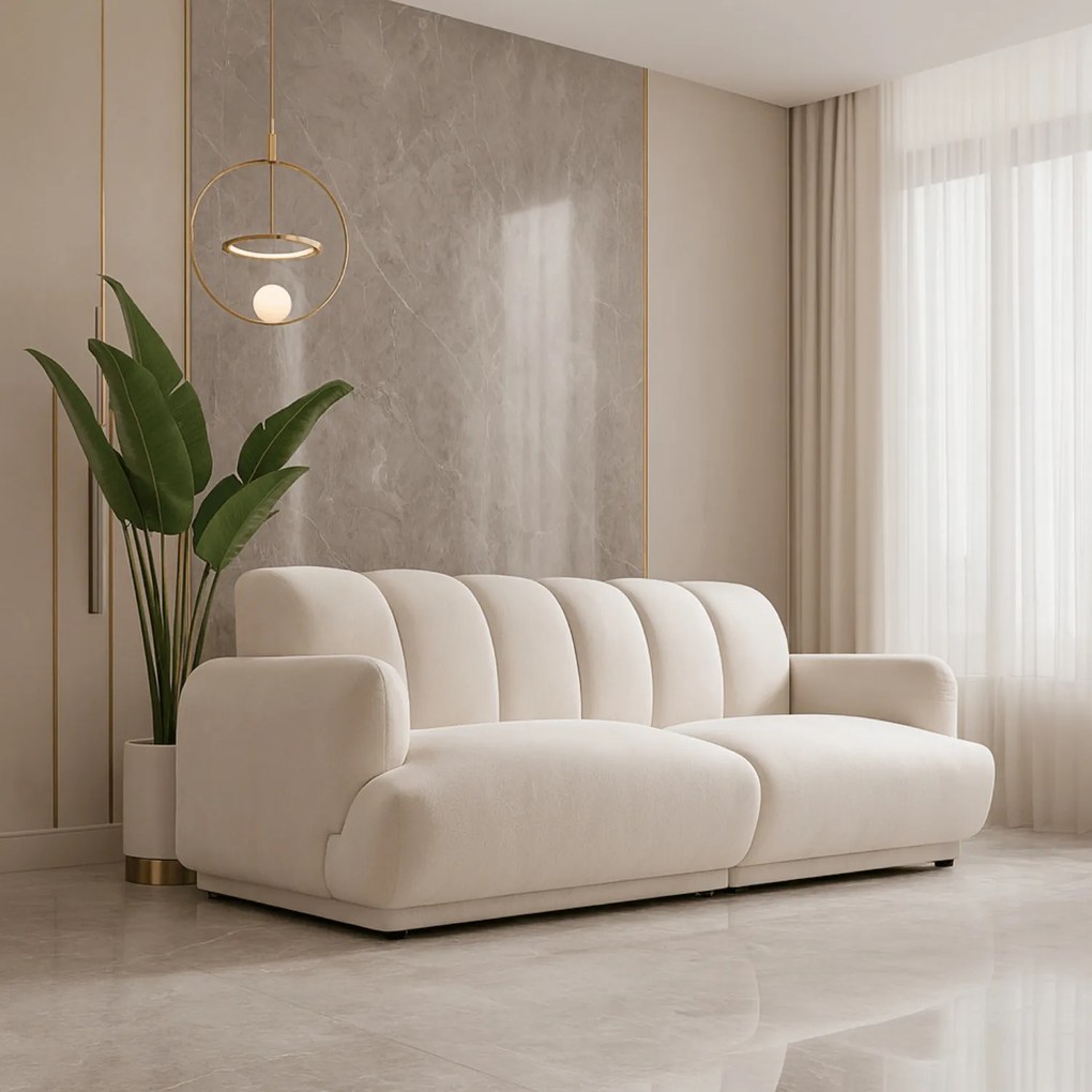 Sofa FERANO Dwuosobowa Jasnobeżowa Nowoczesna