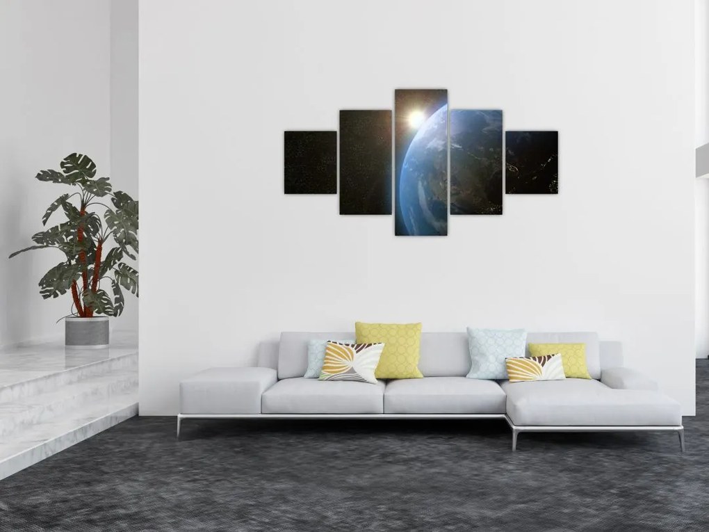Obraz Ziemi z kosmosu (125x70 cm)