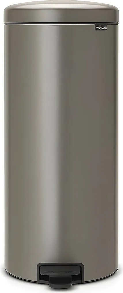 Kosz na Śmieci z Pedałem NewIcon 30L Platinum Kod G Szary Metal 30L Ciche Zamknięcie Przeciwwonny